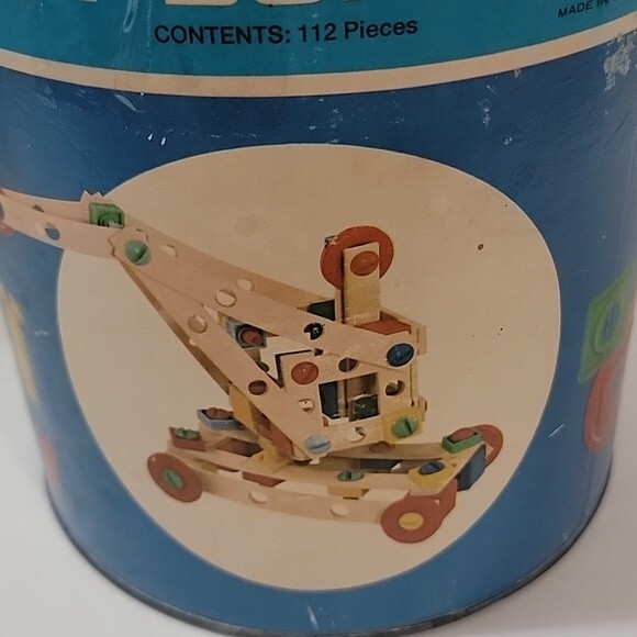 PLAYSKOOL Milton Bradley Vintage Wood Toy Builder Set - Picture 3 of 6